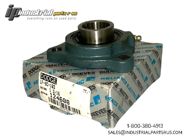 Dodge LF-SC-103 Flange Mount Ball Bearing 1-3/16" Bore Chrome Steel 3-Bolt
