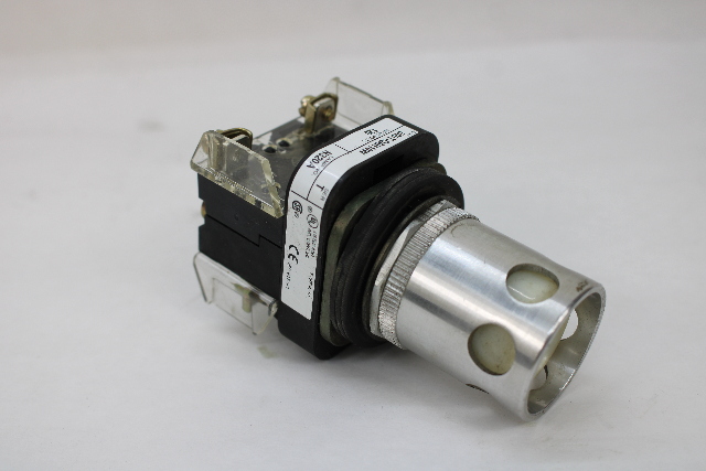 Allen Bradley 800T-QAH10W Illuminated White Momentary Pushbutton W/Guard 120V