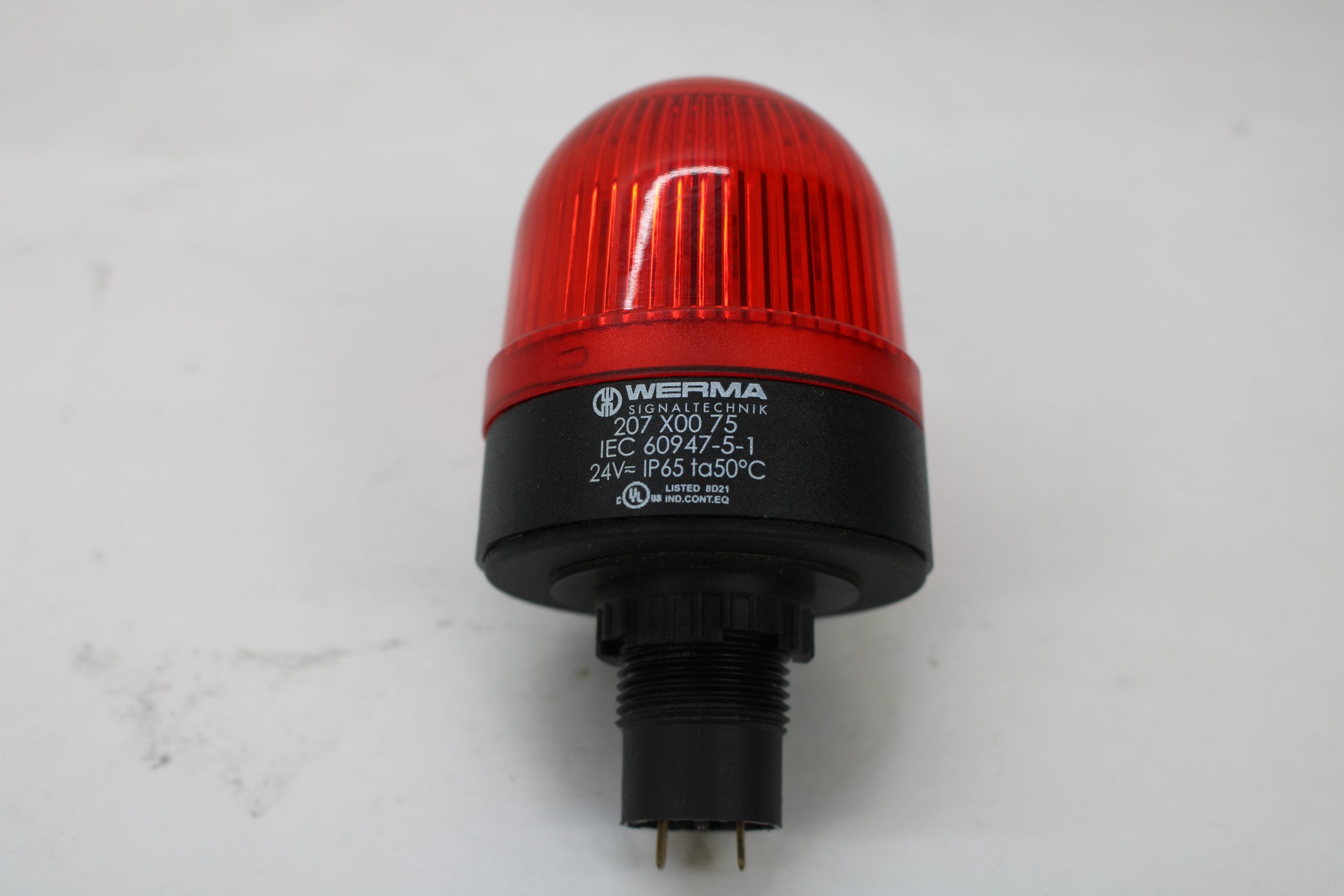 Werma 207 X00 75 Industrial Signal Beacon Light Red Permanent 24Vac/VDC