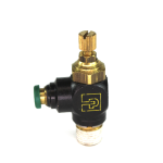 Parker FC701-4-4 Flow Control Valve, 1/4 Inch Push in Right Angle