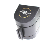 Tensabarrier Retractable Belt Barrier, Yellow Belt, Black Wall Mount