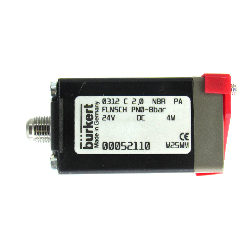 Burkert 00052110 W25MM Solenoid Valve, 24V DC, 4W, 0~8 Bar