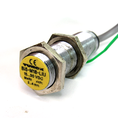 Turck Bi5-M18-LIU Inductive Proximity Sensor, Embeddable, Partial Threading, 15~30V DC, 5mm Range