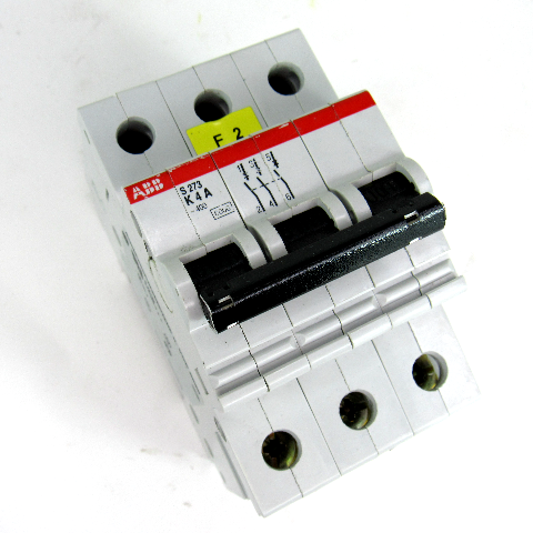 ABB S273 K4A Circuit Breaker, 4 Amp, 3-Pole, 400V AC