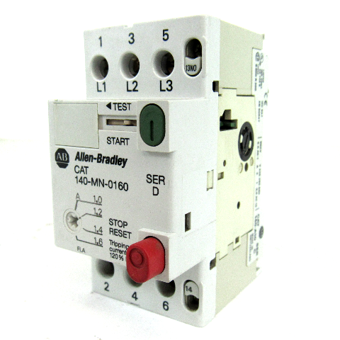 Allen Bradley 140-MN-0160 Ser. D Manual Motor Starter, 1-1.6 Amp, 3-Pole