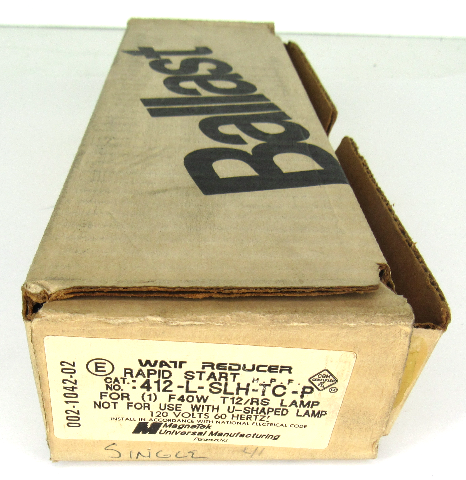 MagneTek 412-L-SLH-TC-P Rapid Start Ballast, 120V, 60 Hz