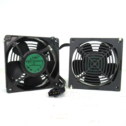 ADDA AD1224HX-F51 DC Axial Fan, 24V DC, 0.32 A, 104.8 CFM, 42.8 DBA - Lot of 2
