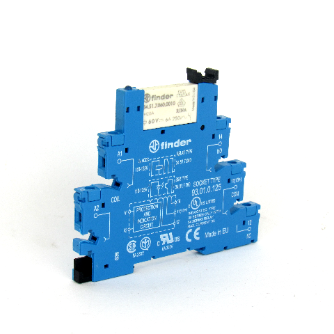 Finder 93.01.0.125 Relay Socket w/ Relay, 250V