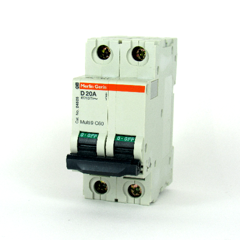 Square D Schneider 24525 Miniature Circuit Breaker, 20 A, 2-Pole, NEW
