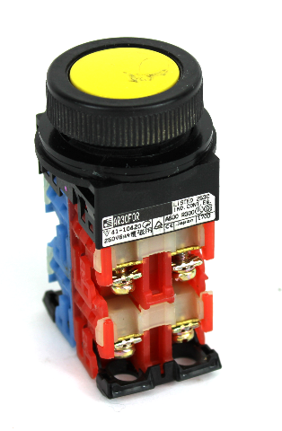 Fuji Electric AR30F0R Yellow Push Button Switch 250V 6A