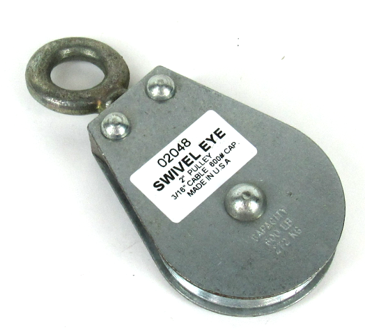 Block Division 02048 Swivel Eye 2" Pulley 600lbs Load Limit