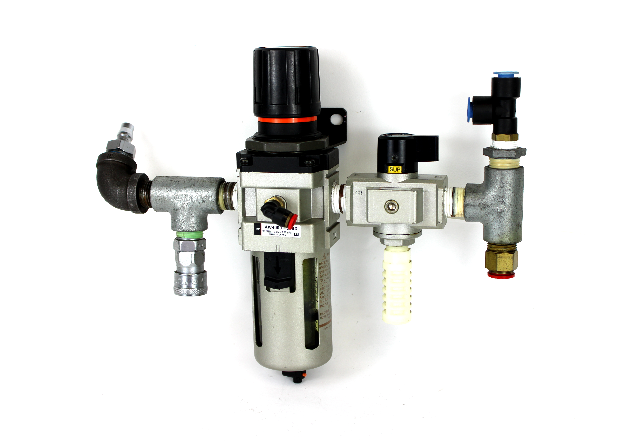 SMC AW4000-04BG Filter Regulator Assembly w/ VHS4000 Pressure Relief Valve
