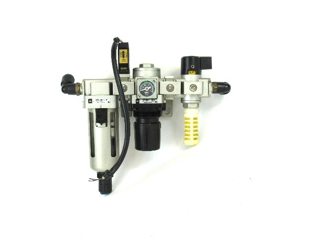 SMC AF3000-03C Air Filter Assembly, AR3001-03G Regulator, VHS3000 Pressure Valve