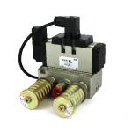SMC VFR5110-5DZ Solenoid Valve Manifold w/ (2) AN500-06 Silencer