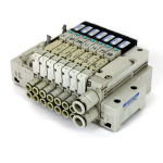 Koganei F10M7PJ-124W Valve Manifold with (7) F10T1 Solenoid Valves, 24V DC