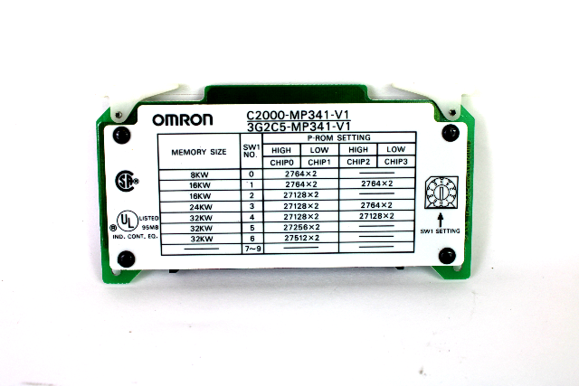 Omron C2000-MP341-V1/ 3G2C5-MP341-V1 ROM Unit w/ (4) ROM-ID-B EPROM Chips