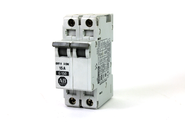 Allen Bradley 1492-CB2G150 Ser. B Circuit Breaker, 15A, 2-Pole, 480 VAC, 65 VDC