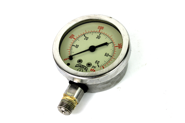 Winters 1953 Dual Air Pressure Gauge, 0-60 PSI, 0-400 kPa