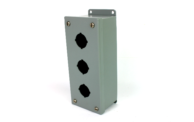 Hammond 1435C Steel Pushbutton Enclosure, 3-Hole