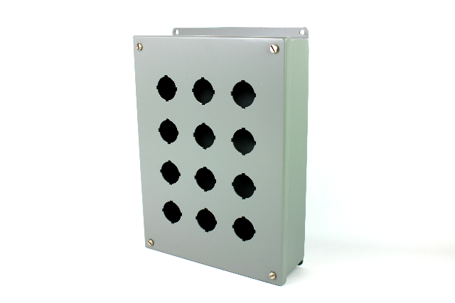 Hammond Manufacturing 1435O Pushbutton Enclosure, 12-Hole, 11.75" x 8.5" x 3"