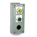 Hoffman E-3PB 3-Hole Pushbutton Enclosure w/ (2) Allen Bradley Pushbuttons