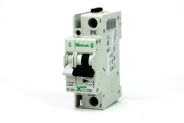 Moeller FAZ-C10/1 XPole Circuit Breaker, 10 Amp, 15kA w/ FAZ-XHI11 Aux. Contact