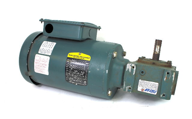 Baldor VUHM3538 Electric Motor 1/2Hp w/ Tigear 15Q07L56 Gear Reducer 07:1 Ratio