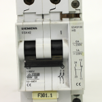 Siemens 5SX42 C3 Circuit Breaker, 2 Pole w/ 5SX9100 Auxiliary Contact