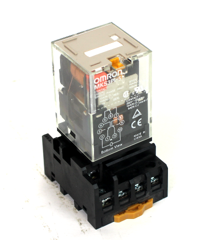 Omron MKS3PI-5 Plug In Relay w/ PF113A-E Relay Socket, 11 Pin