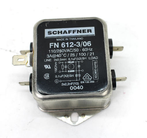 Schaffner FN 612-3/06 EMI RFI Filter 110/250VAC