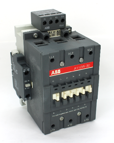 ABB A110W-30 Welding Isolation Contactor Size 3 w/ CEL 18-01-W0,1 Aux. Contact
