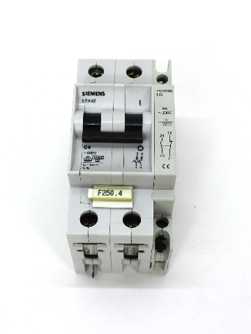 Siemens 5SX42 C4 Circuit Breaker w/ 5SX9100 Auxiliary Contact