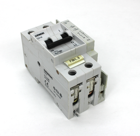 Siemens 5SX42 C6 Circuit Breaker w/ 5SX9100 Auxiliary Contact