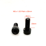 M8 Course Thread 1.25 Pitch 20mm Length Black Oxide Hex Socket Cap Screw PKG 10