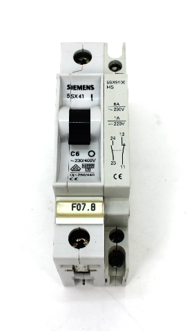 Siemens 5SX41 C6 w/ 5SX9100HS Auxiliary Contact