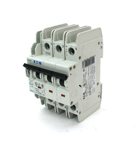 Eaton FAZ-D10/3-NA Circuit Breaker, 3-Pole w/ Z-IHK-NA Auxiliary Contact 5VDC