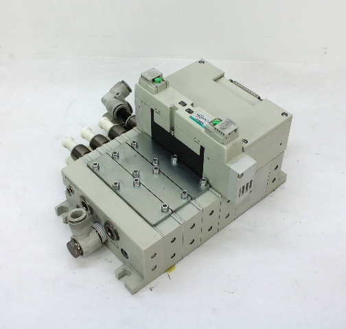 CKD 4 Port Manifold Assembly w/ CKD W4GB439-3 Solenoid Valve