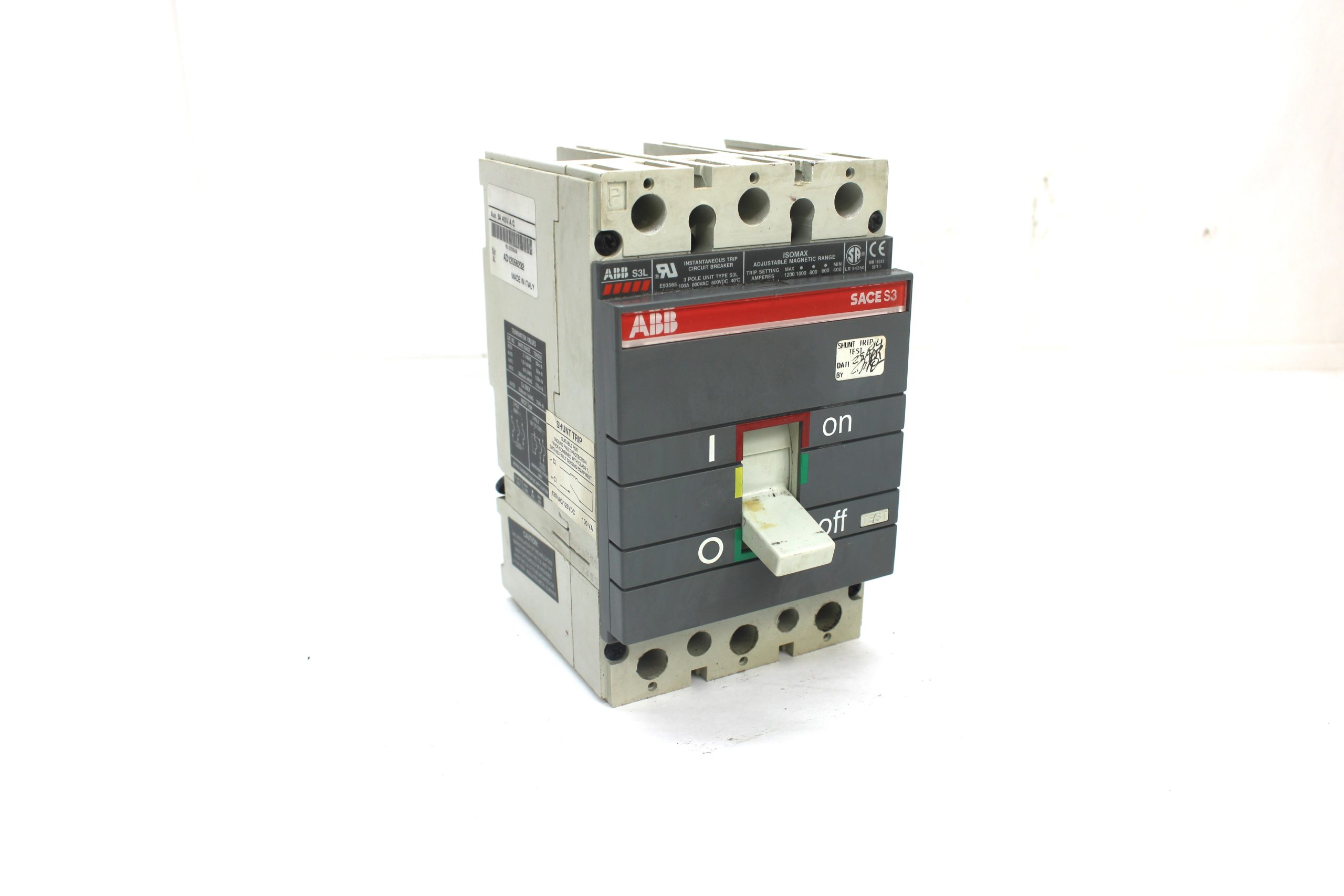 ABB SACE S3L 3-Pole Circuit Breaker 600V, 100A