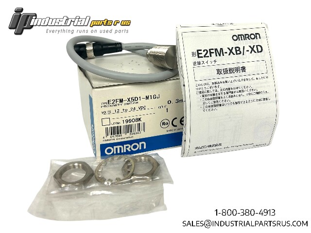 Omron E2FM-X5D1-M1GJ Proximity Switch, 12-24VDC, 0.3m