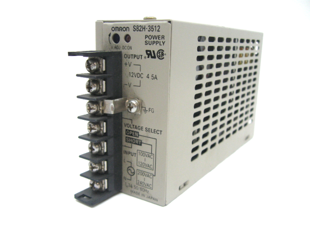 Omron S82H-3512 Power Supply, 12Vdc Output, 4.5A, 100-240Vac Input, 1.3A