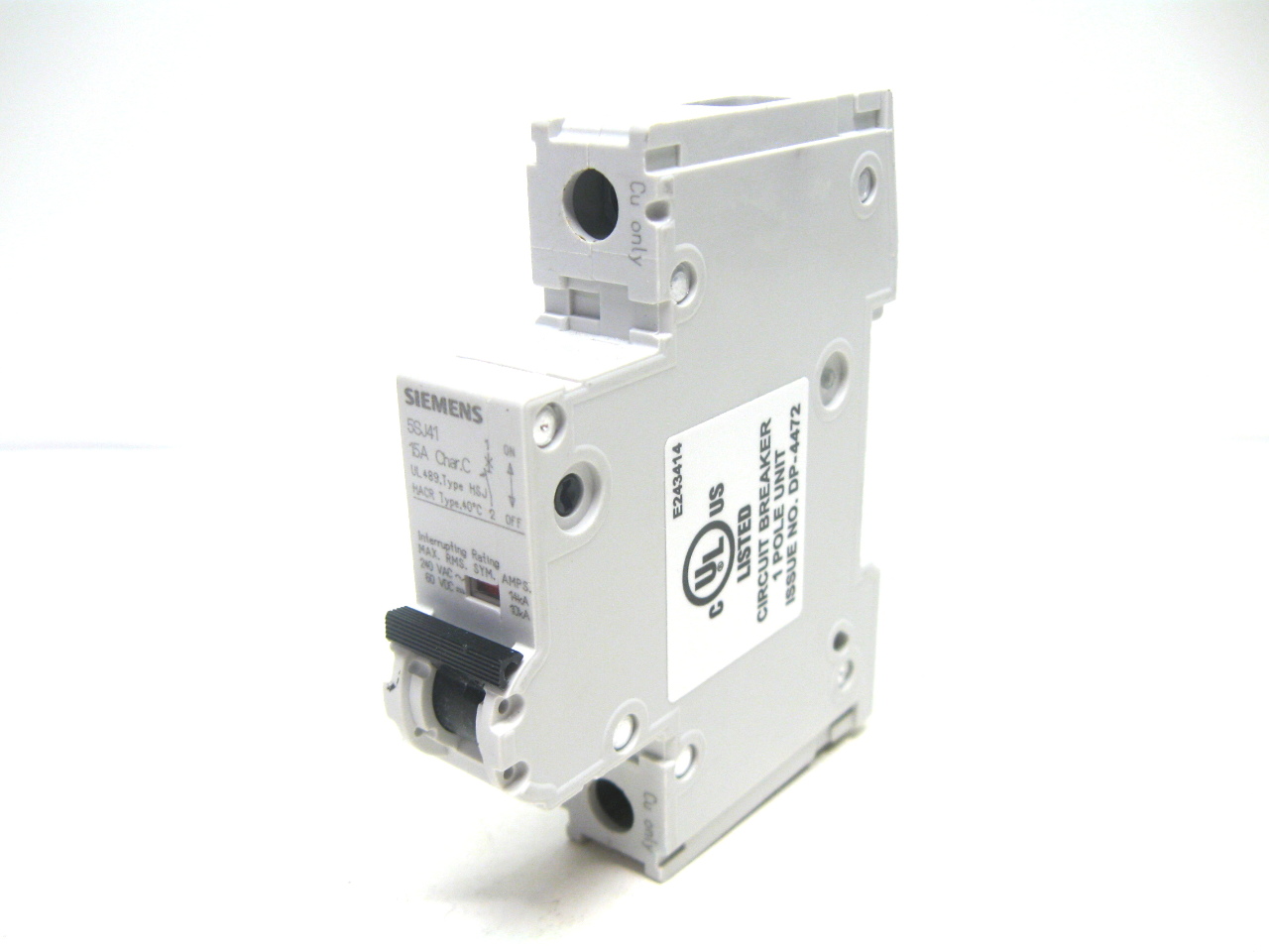 Siemens 5SJ4118-7HG40 Circuit Breaker 15 Amp