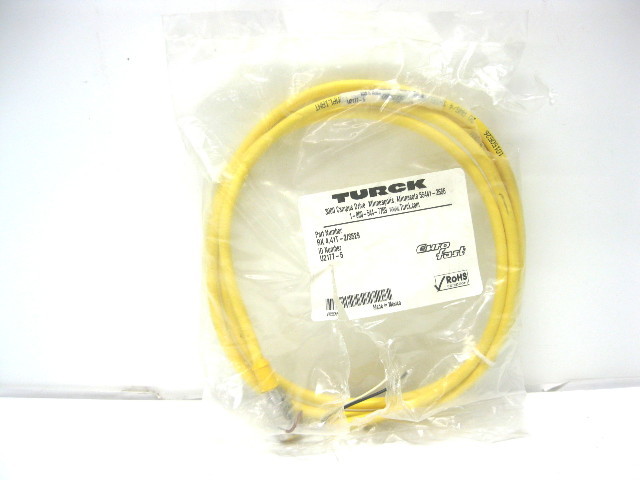 Turck RK 4.41T-2/S529 Molded Cordset 4 Pin, New