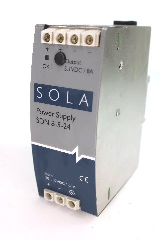 Sola SDN 8-5-24 Power Supply Input 18-36VDC 2.1A Output 5.1Vdc 8A