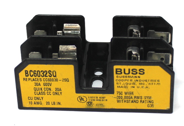 Bussmann BC6032SQ Tron Fuse Holder 30A 600V Class CC