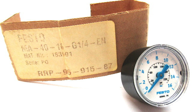 Festo MA-40-16-G1/4-EN Pressure Gauge 183901 Ser. PO