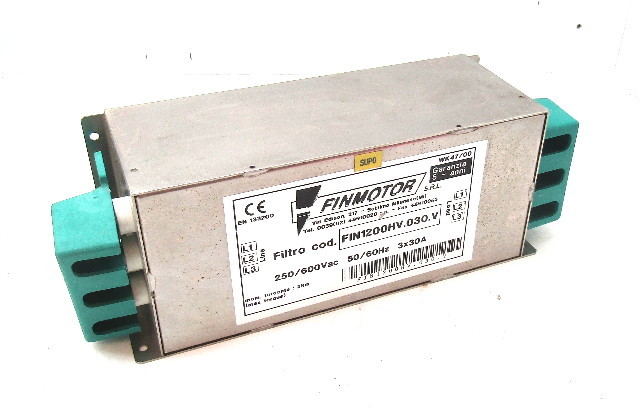 Finmotor FIN1200HV.030.V Line Filter 250/600Vac 50/60Hz 3x30A