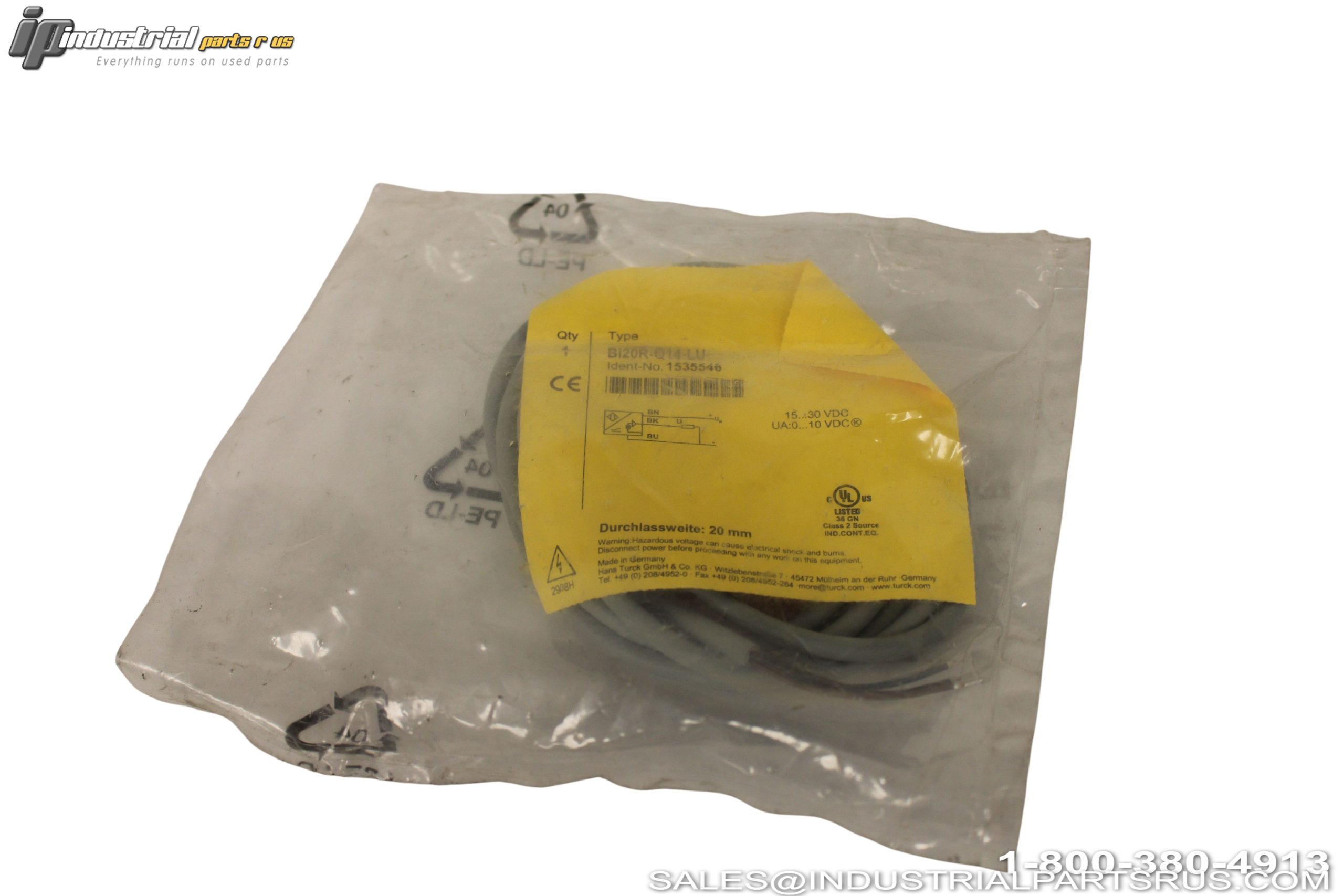 Turck Bi20r-q14-lu Inductive Ring Sensor 20mm Range 0-10V DC Embeddable