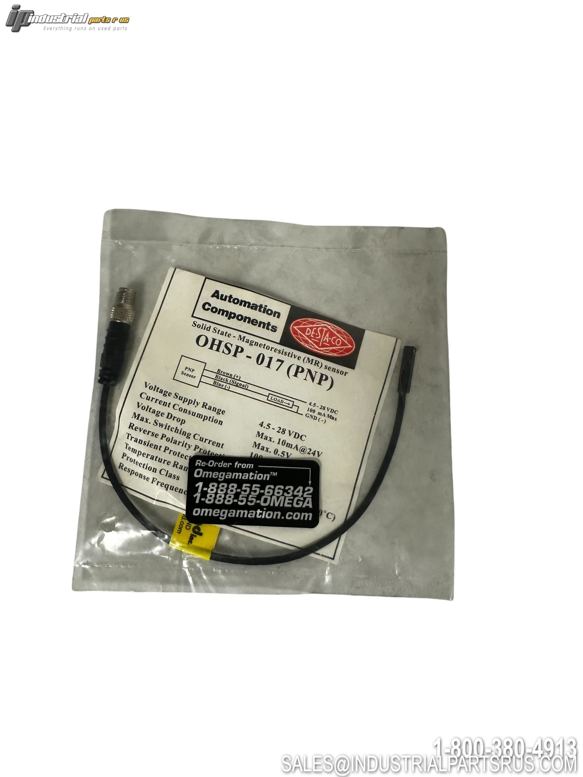 DESTACO OHSP-017 PNP Hall Effect Sensor 4mm M8 Thread Mount Robohand