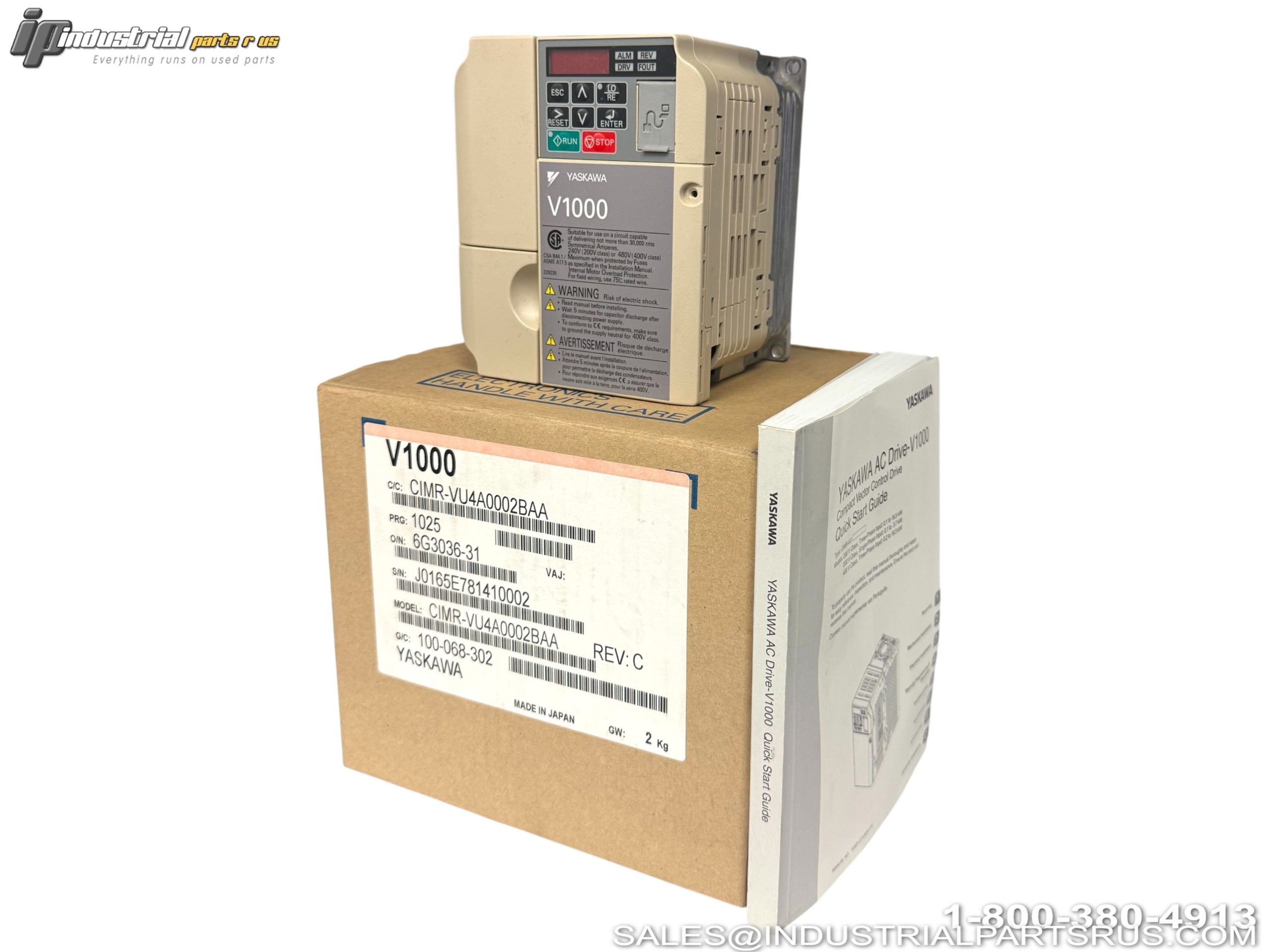 YASKAWA CIMR-VU4A0002BAA V1000 VFD 3-Phase 380-480V 0.75kW 1HP Drive