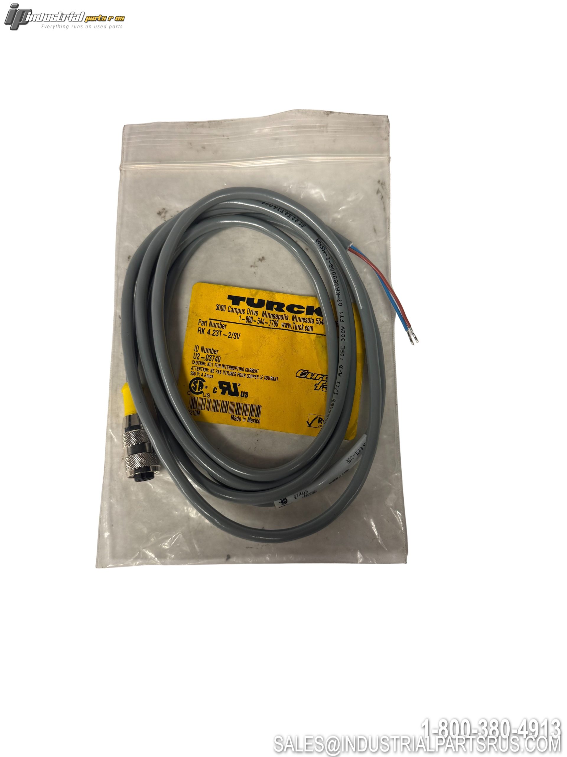 Turck RK 4.23T-2/SV Actuator Sensor Cable M12 Connection Cordset